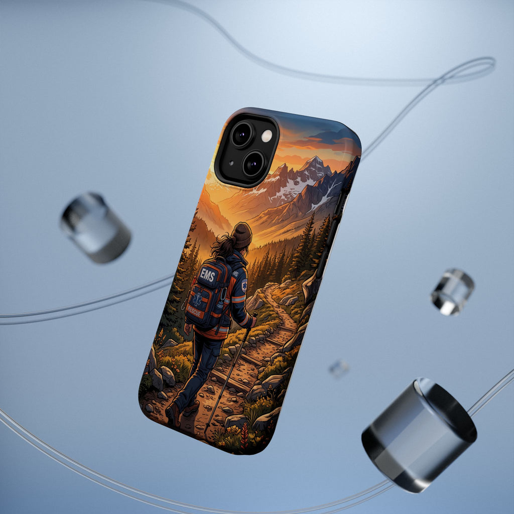 Paramedic/EMT Mountain Phone Case — Magnetic Wireless Charging Cover