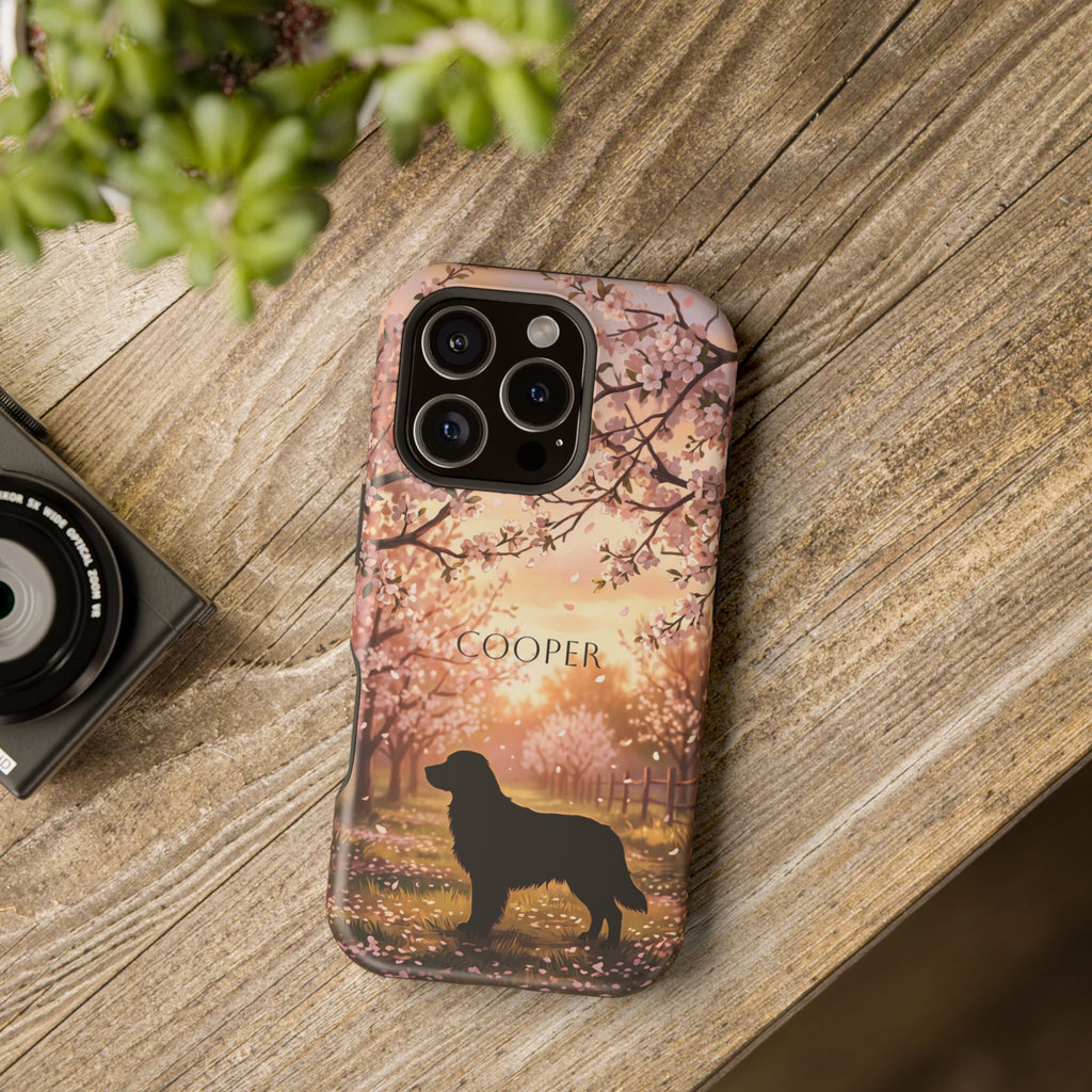 Personalized Golden Retriever Autumn Forest Phone Case — Wireless Charging Cover