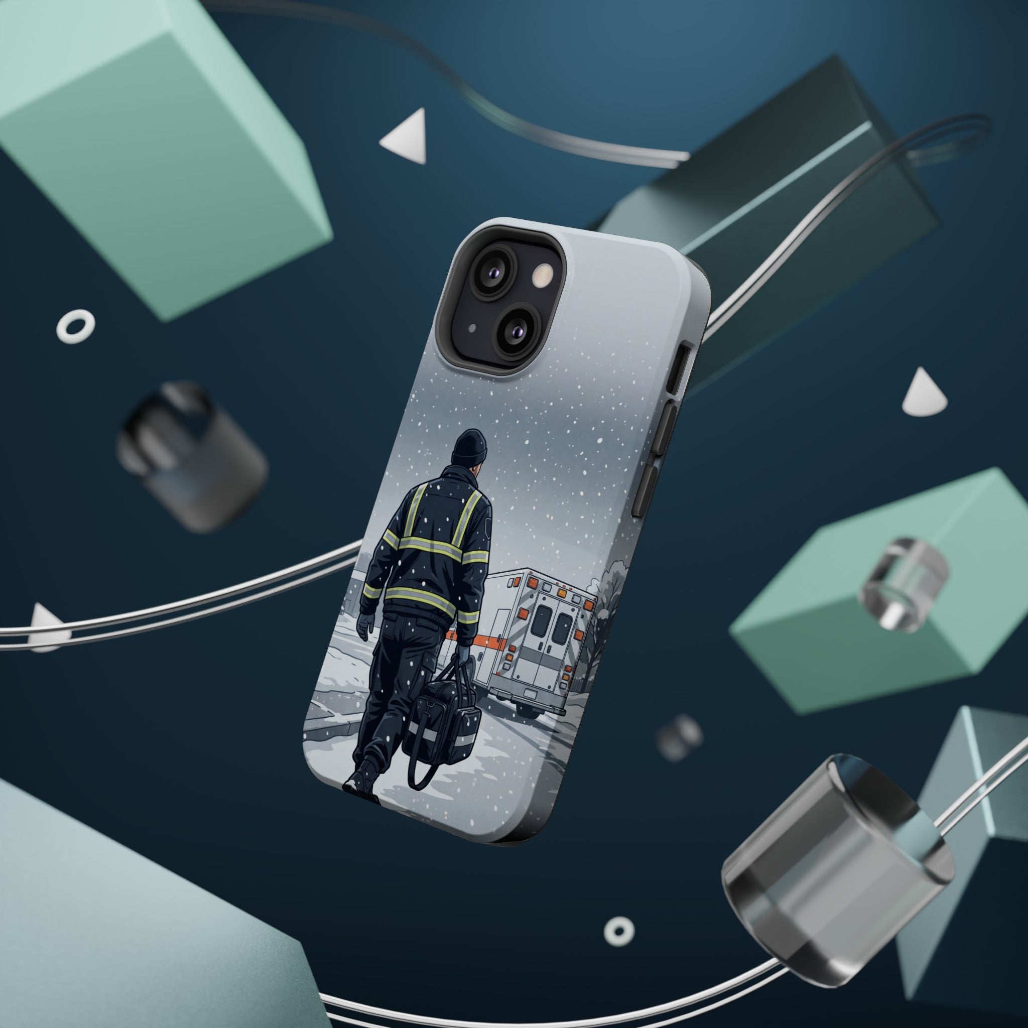 Bold Paramedic/EMT Portrait Phone Case — Magnetic Wireless Charging Cover