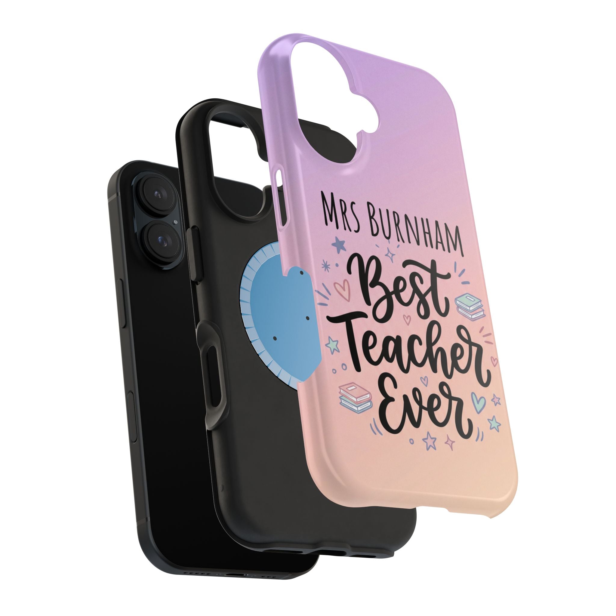 Best Teacher Ever Personalized Phone Case — Wireless Charging Cover