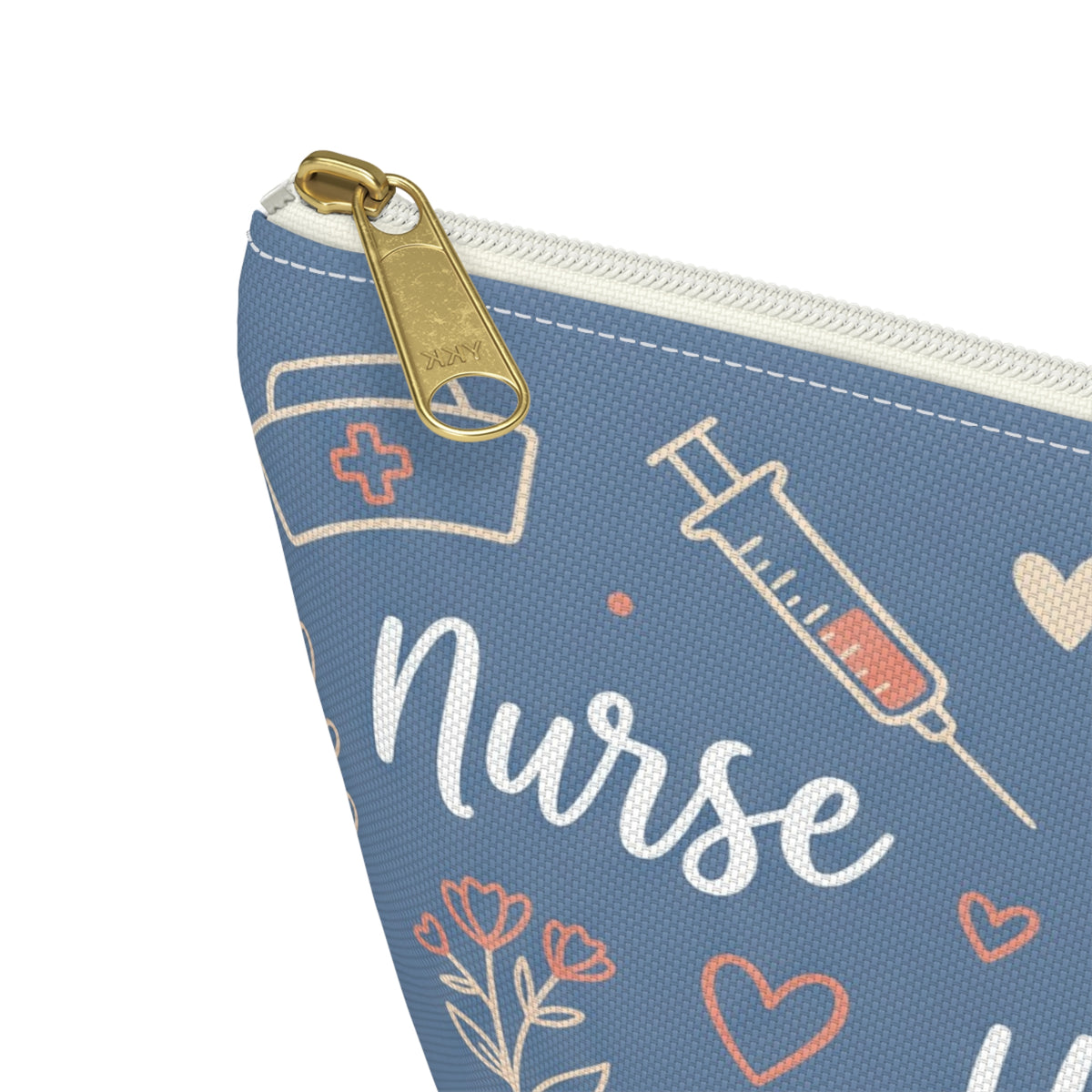 Nurse Heart Care Boho Accessory Pouch — T-Bottom Zipper Bag