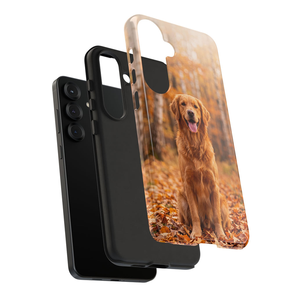 Golden Retriever Autumn Forest Phone Case | Happy Dog in Fall Foliage | Samsung & iPhone