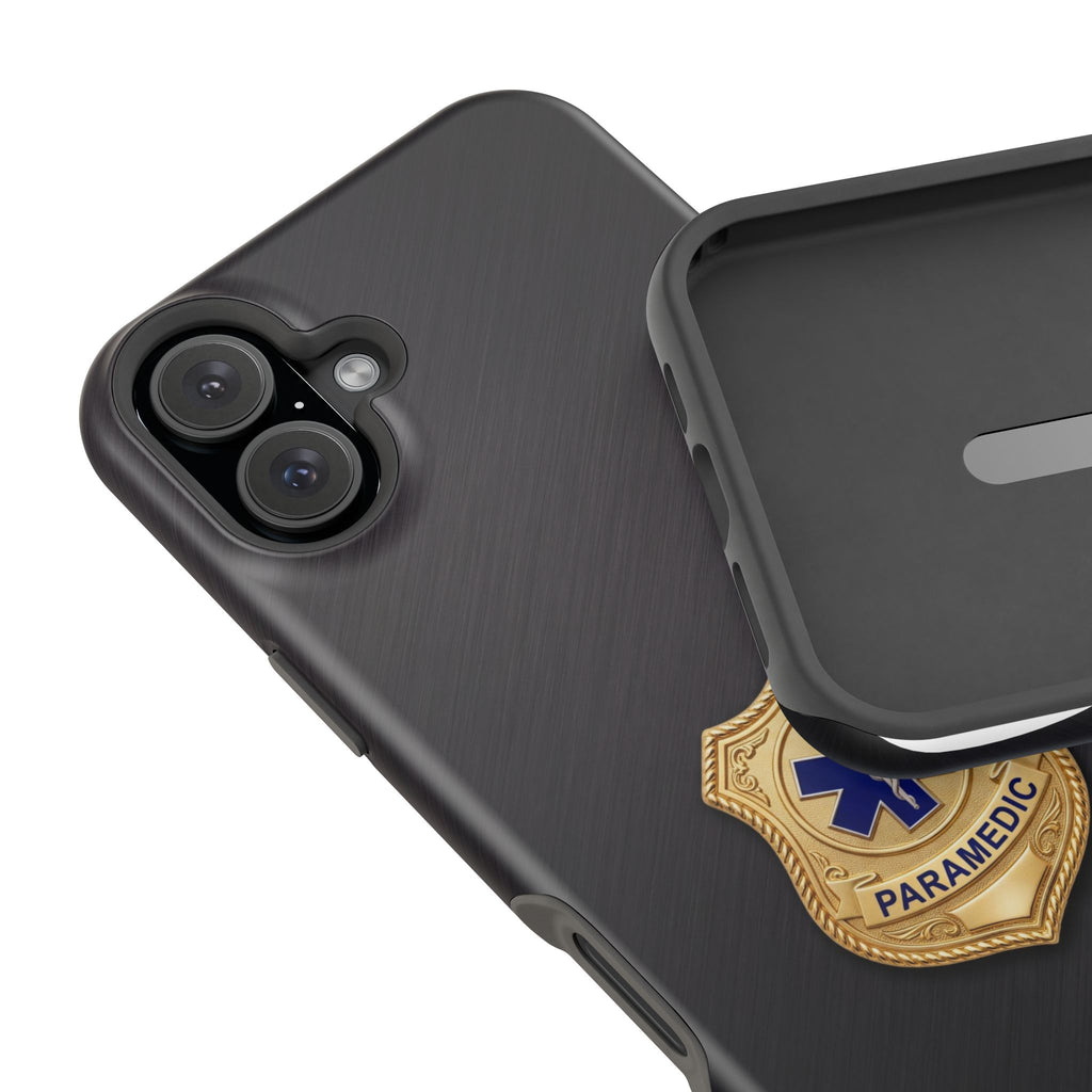 Gold Paramedic Badge Phone Case — Magnetic Wireless Charging Cover
