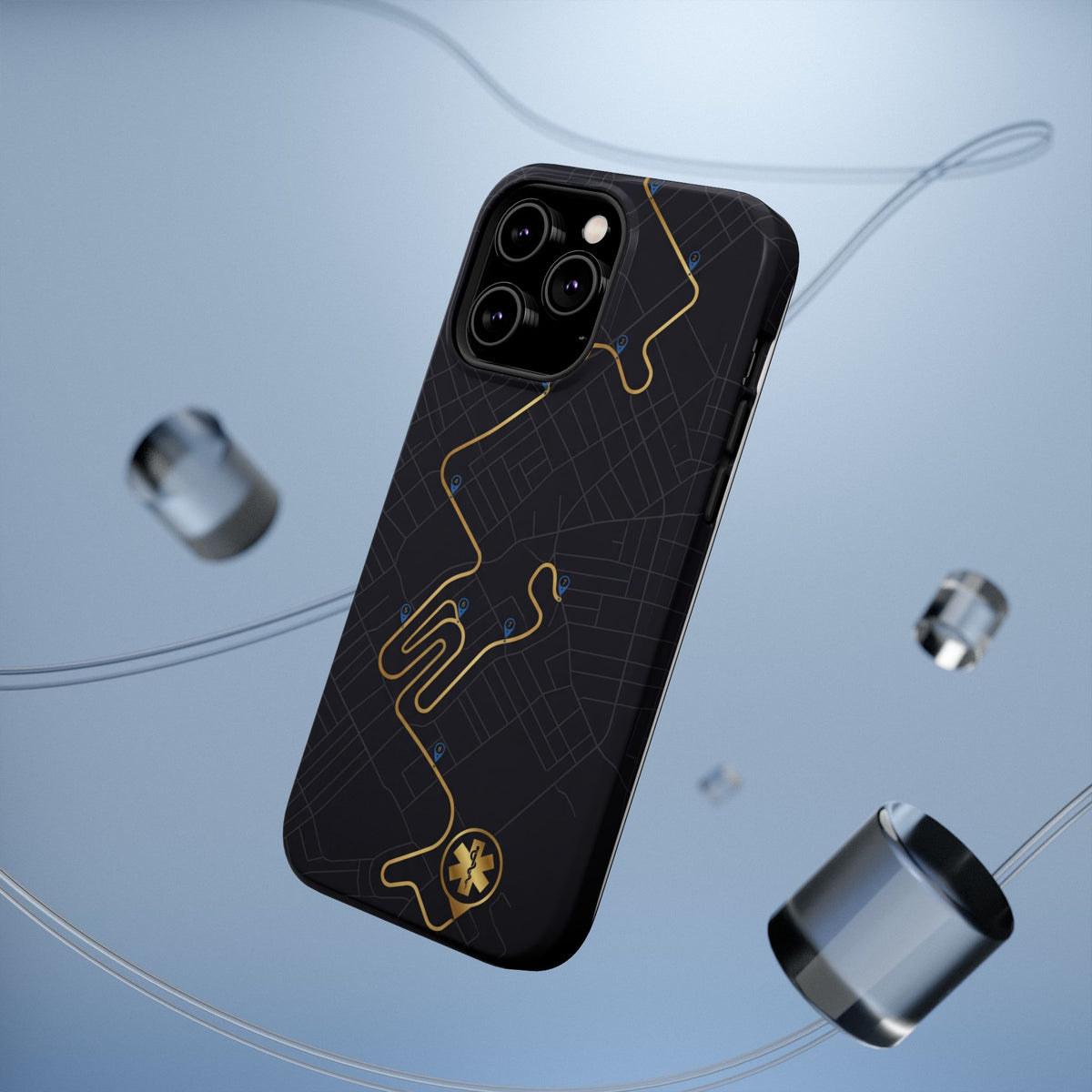 Paramedic/EMT Route Line Phone Case — Magnetic Wireless Charging Cover