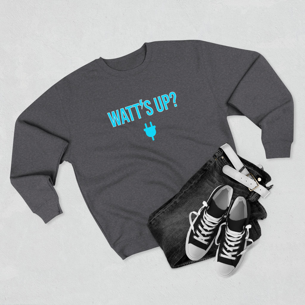 Watt's Up Electrician Sweatshirt | Funny Electrician Gift Crewneck