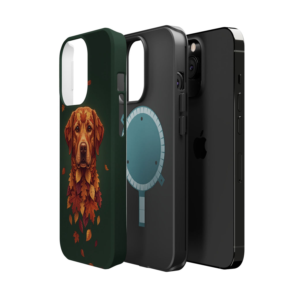 Autumn Leaves Labrador Phone Case — Tough Magnetic Case with Wireless Charging