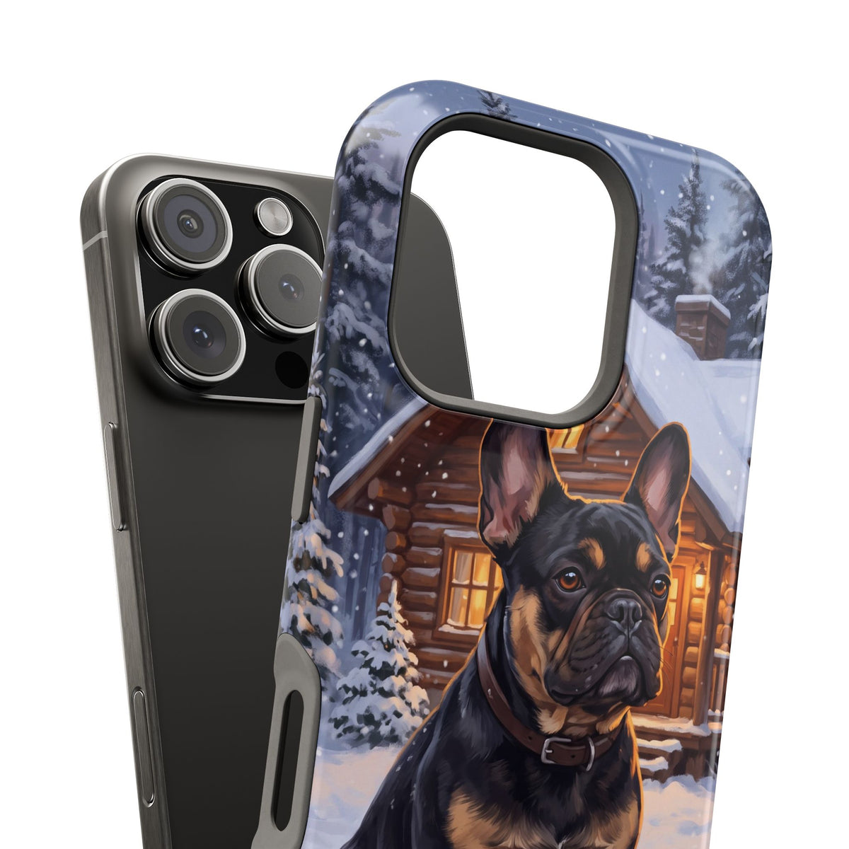 Personalized French Bulldog Cozy Cabin Phone Case — Wireless Charging Cover