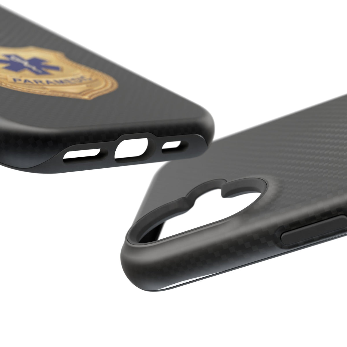 Gold Paramedic Badge Black Phone Case — Magnetic Wireless Charging Cover