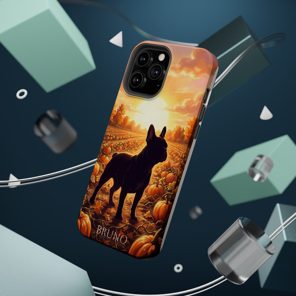 Personalized French Bulldog Pumpkin Patch Phone Case — Wireless Charging Cover