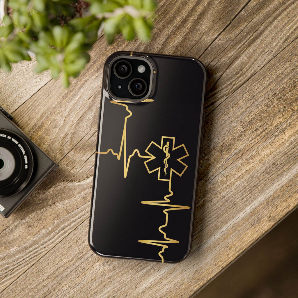 Paramedic/EMT Heartbeat Line Phone Case — Magnetic Wireless Charging Cover
