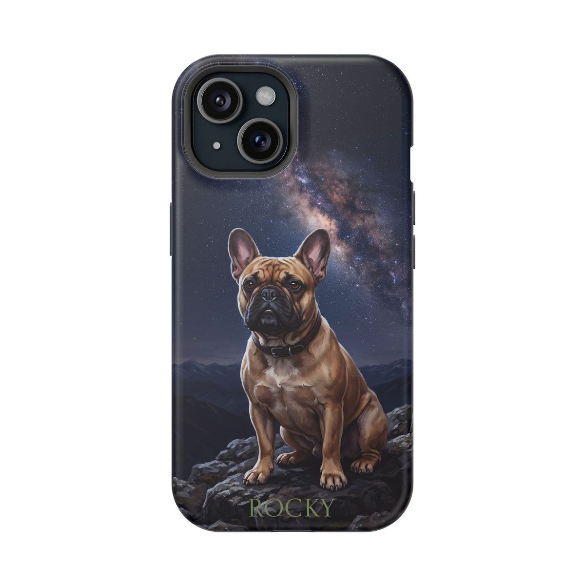 Personalized French Bulldog Starry Night Sky Phone Case — Wireless Charging Cover