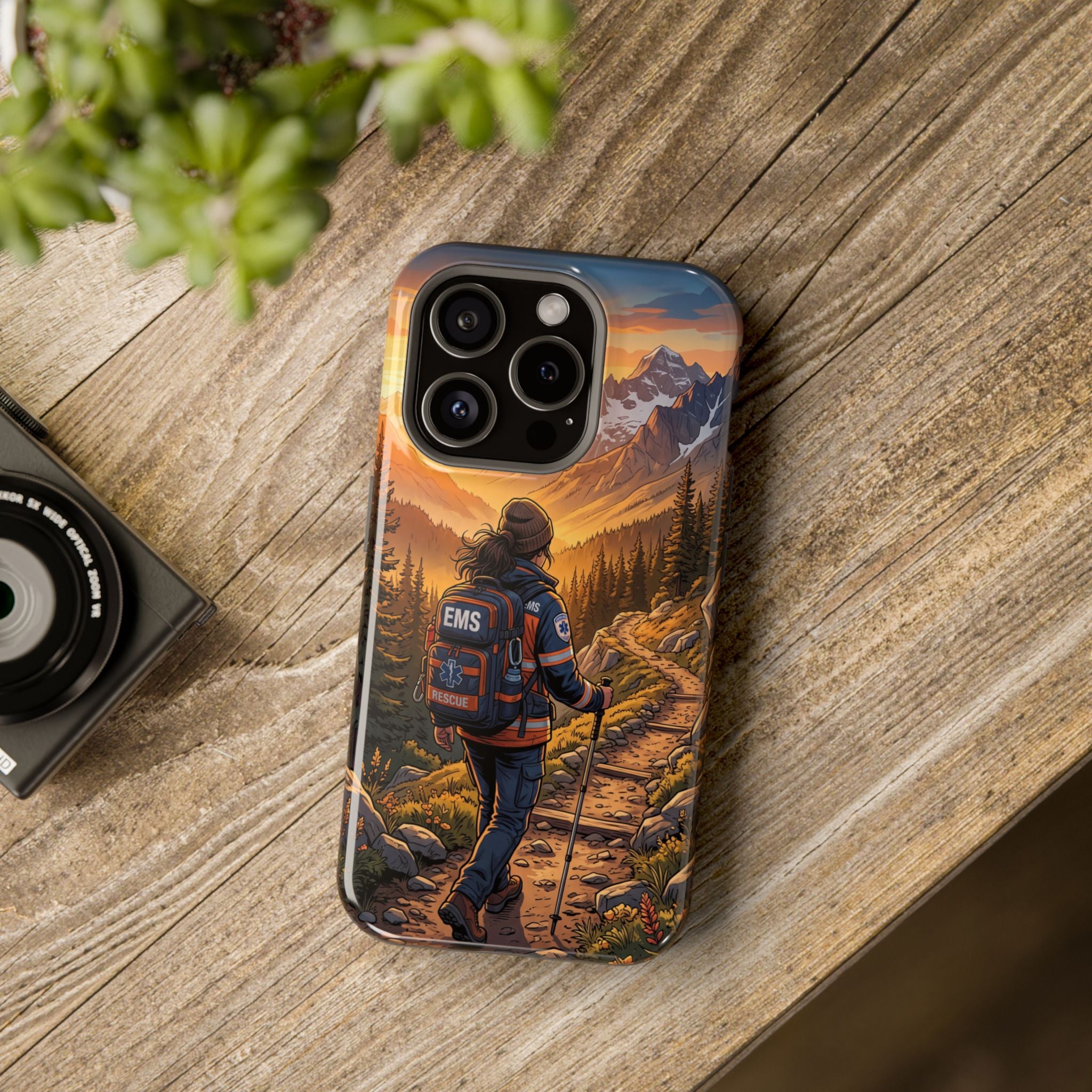 Paramedic/EMT Mountain Phone Case — Magnetic Wireless Charging Cover