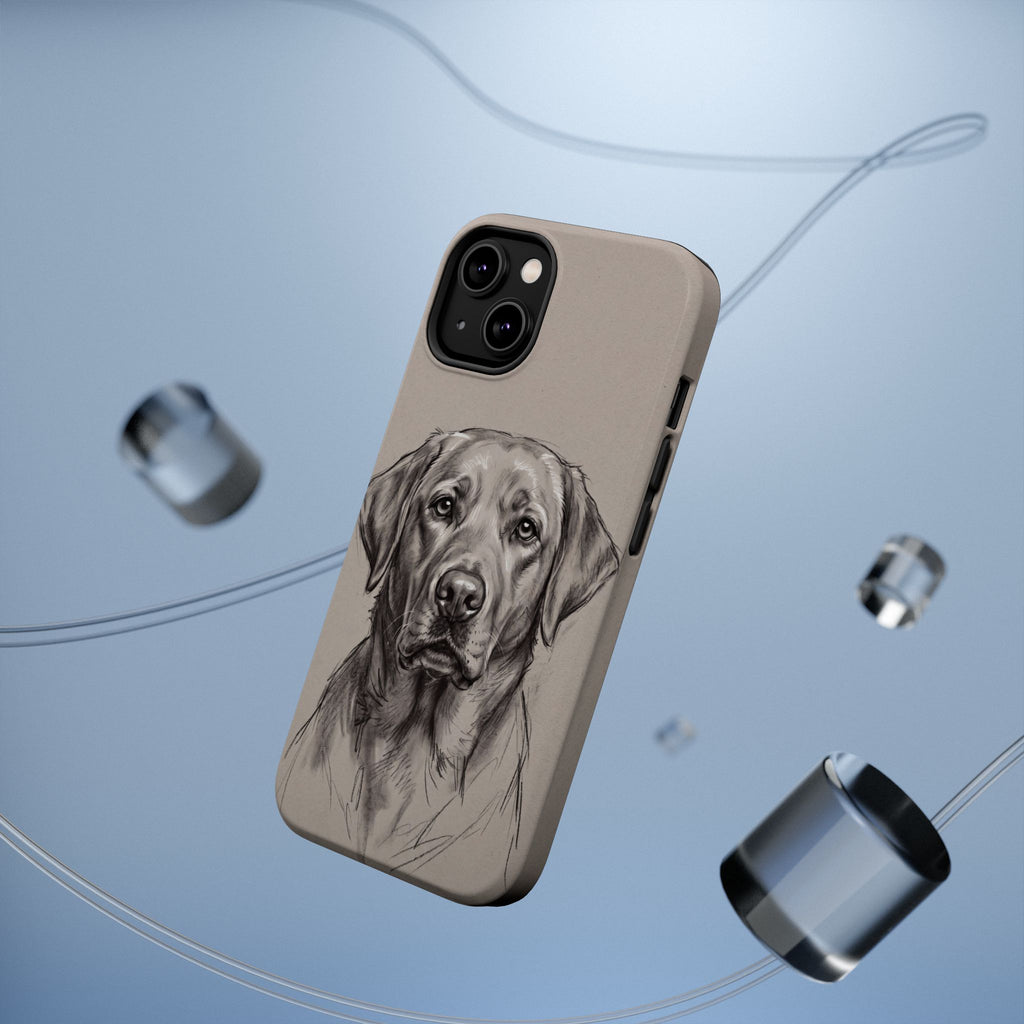 Charcoal Sketch Labrador Phone Case — Tough Magnetic Case with Wireless Charging