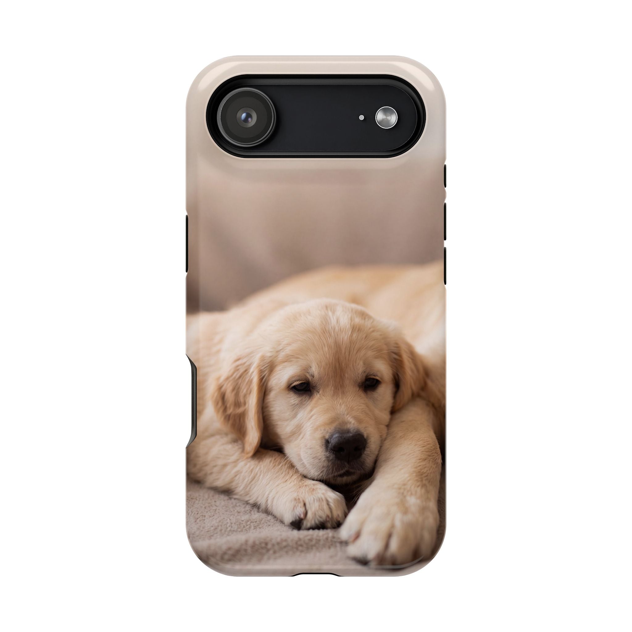 Golden Retriever Puppy Phone Case — Impact-Resistant Wireless Charging Cover
