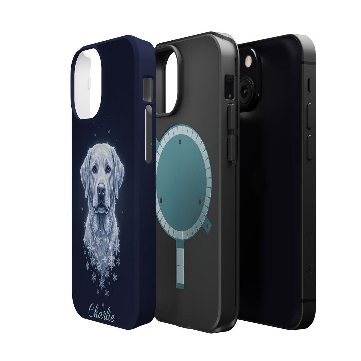 Personalized Winter Snowflake Labrador Phone Case — Tough Magnetic Case with Wireless Charging
