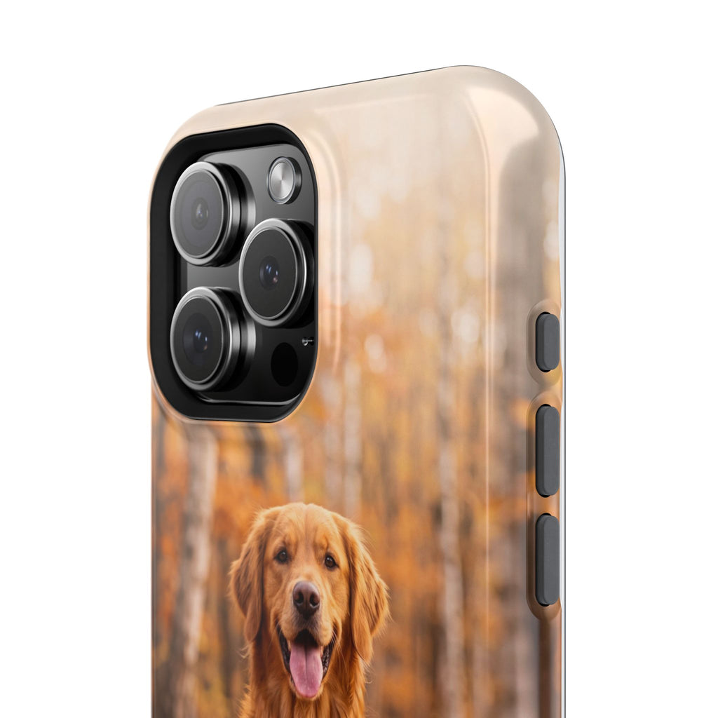 Autumn Golden Retriever Phone Case — Impact-Resistant Wireless Charging Cover