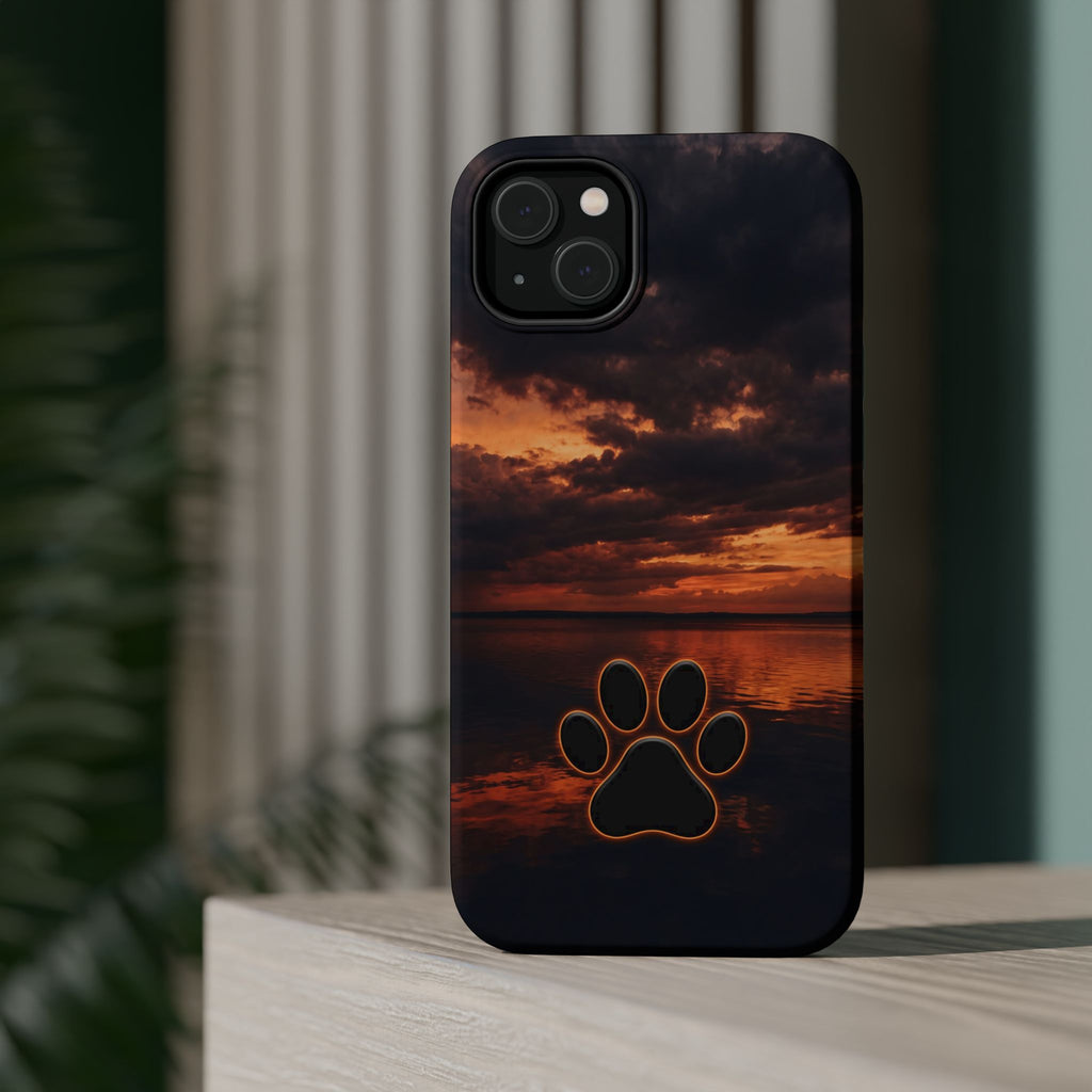Paw Sunset Magnetic Impact-Resistant Phone Case for iPhone and Samsung Galaxy series