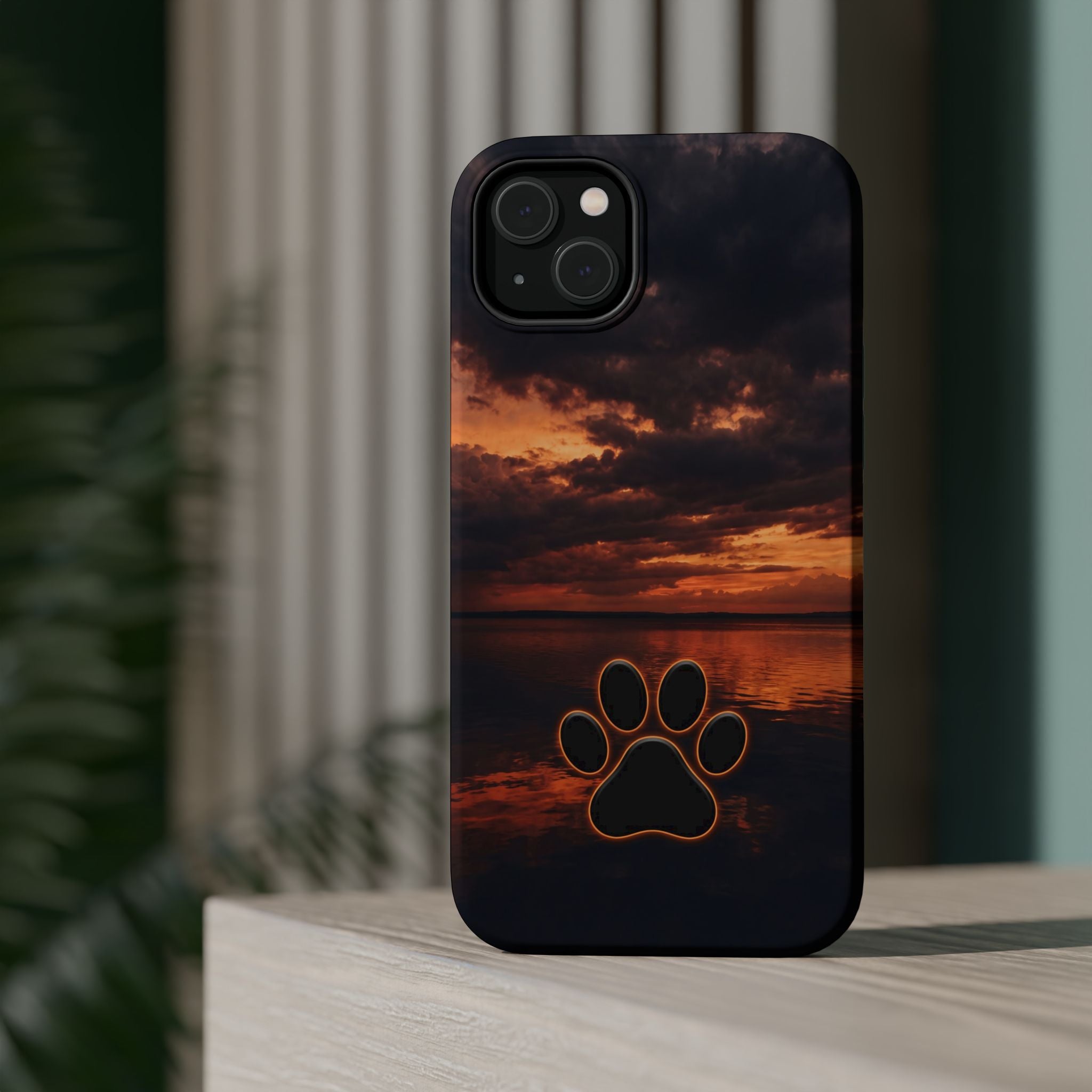 Paw Sunset Magnetic Impact-Resistant Phone Case for iPhone and Samsung Galaxy series