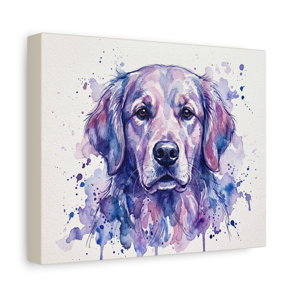 Watercolor Golden Retriever Canvas Print — Matte Stretched Wall Art