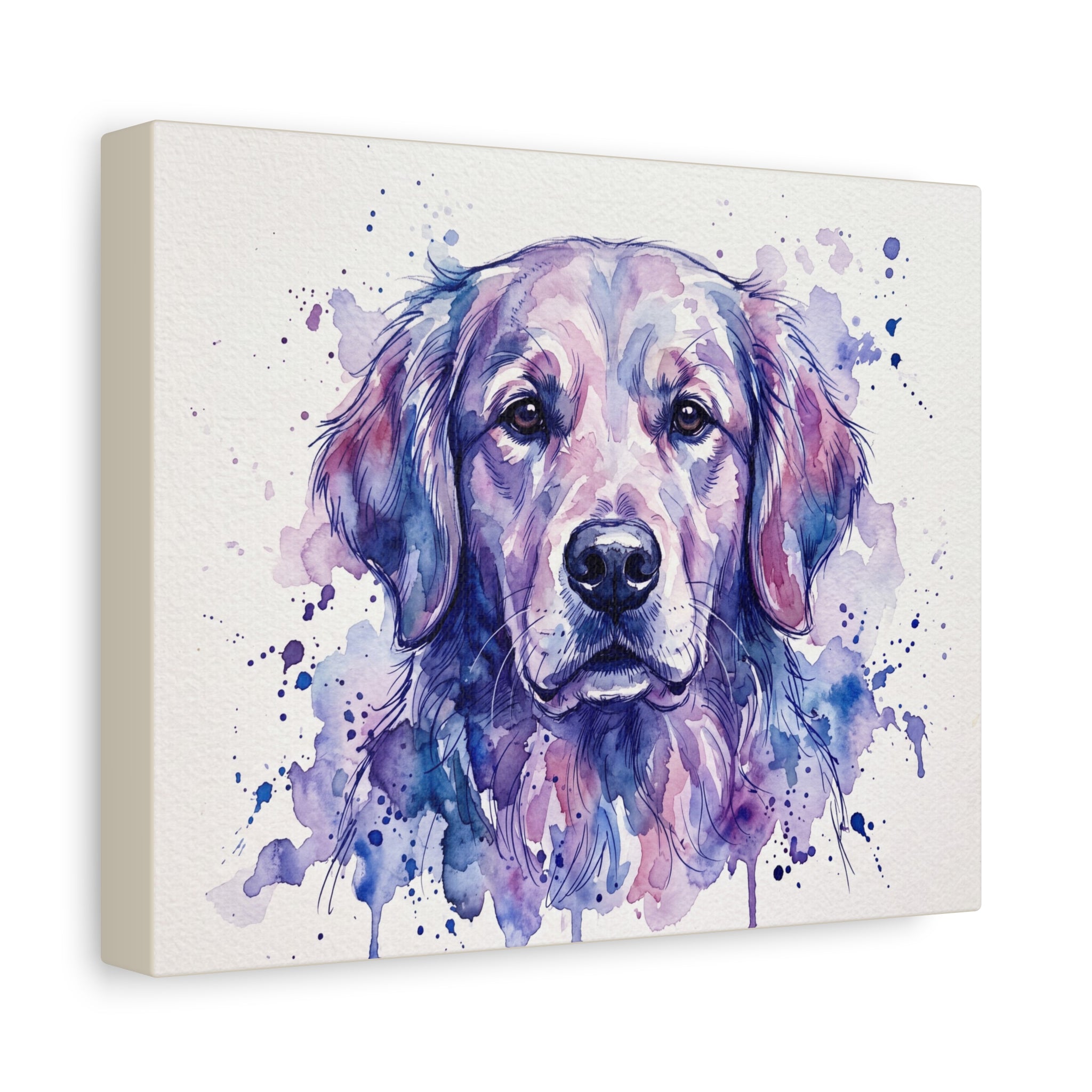 Watercolor Golden Retriever Canvas Print — Matte Stretched Wall Art