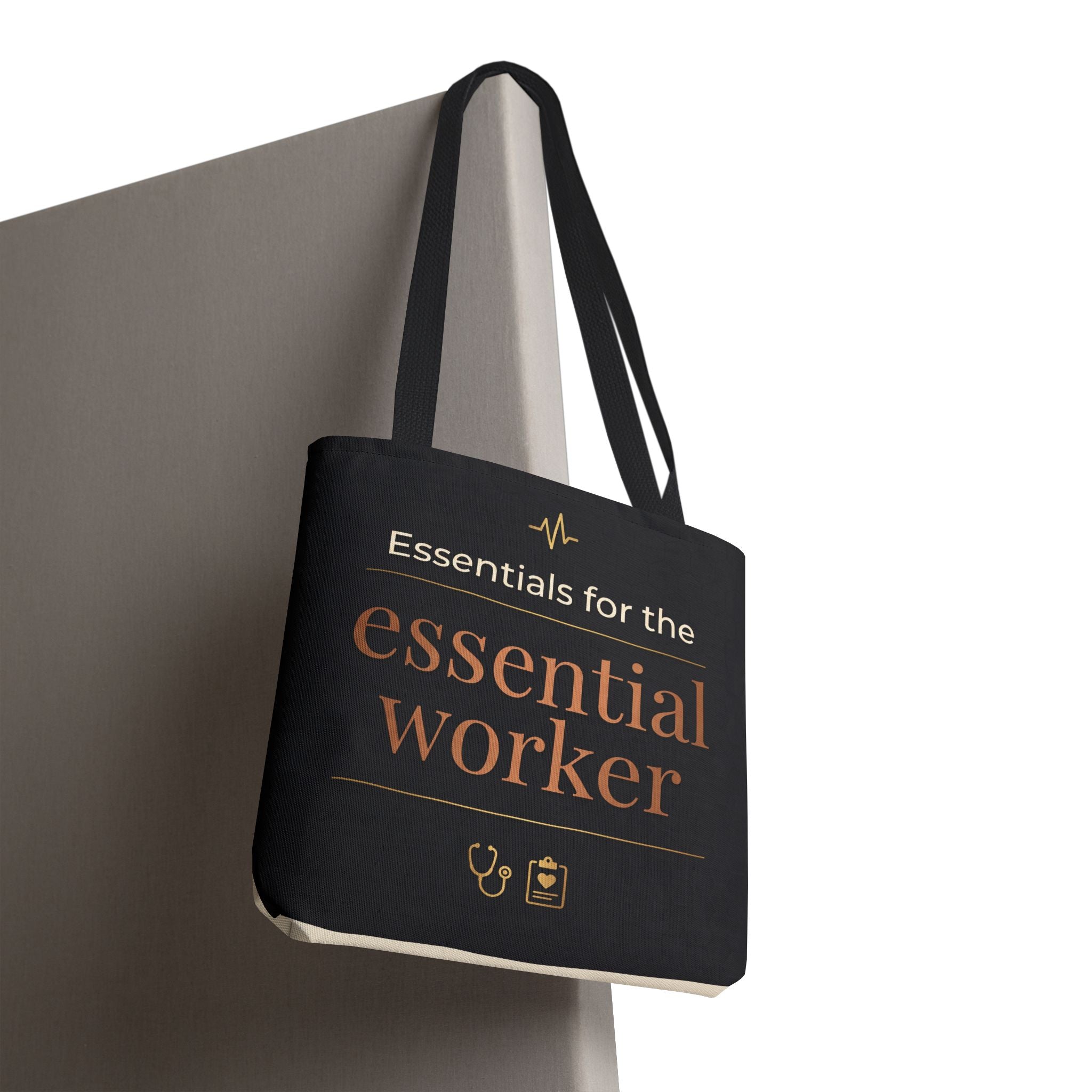 Essentials for the Essential Worker Tote | Healthcare Worker Gift Tote Bag | Nurse Doctor Appreciation Gift | Premium Polyester Carry-All