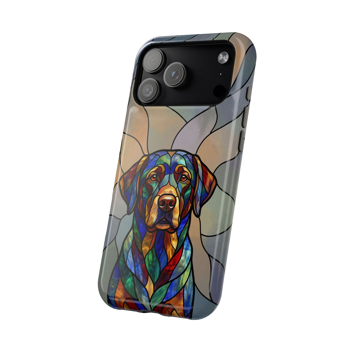 Stained Glass Labrador Phone Case — Tough Magnetic Case with Wireless Charging