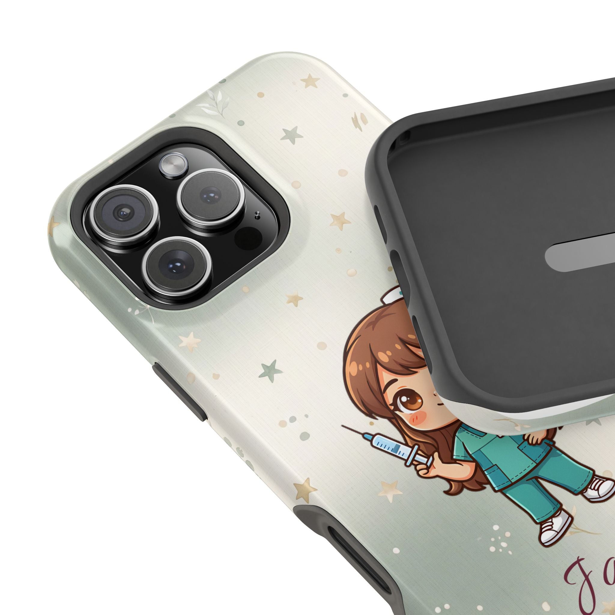 Personalized Nurse with Syringe Phone Case — Wireless Charging Cover