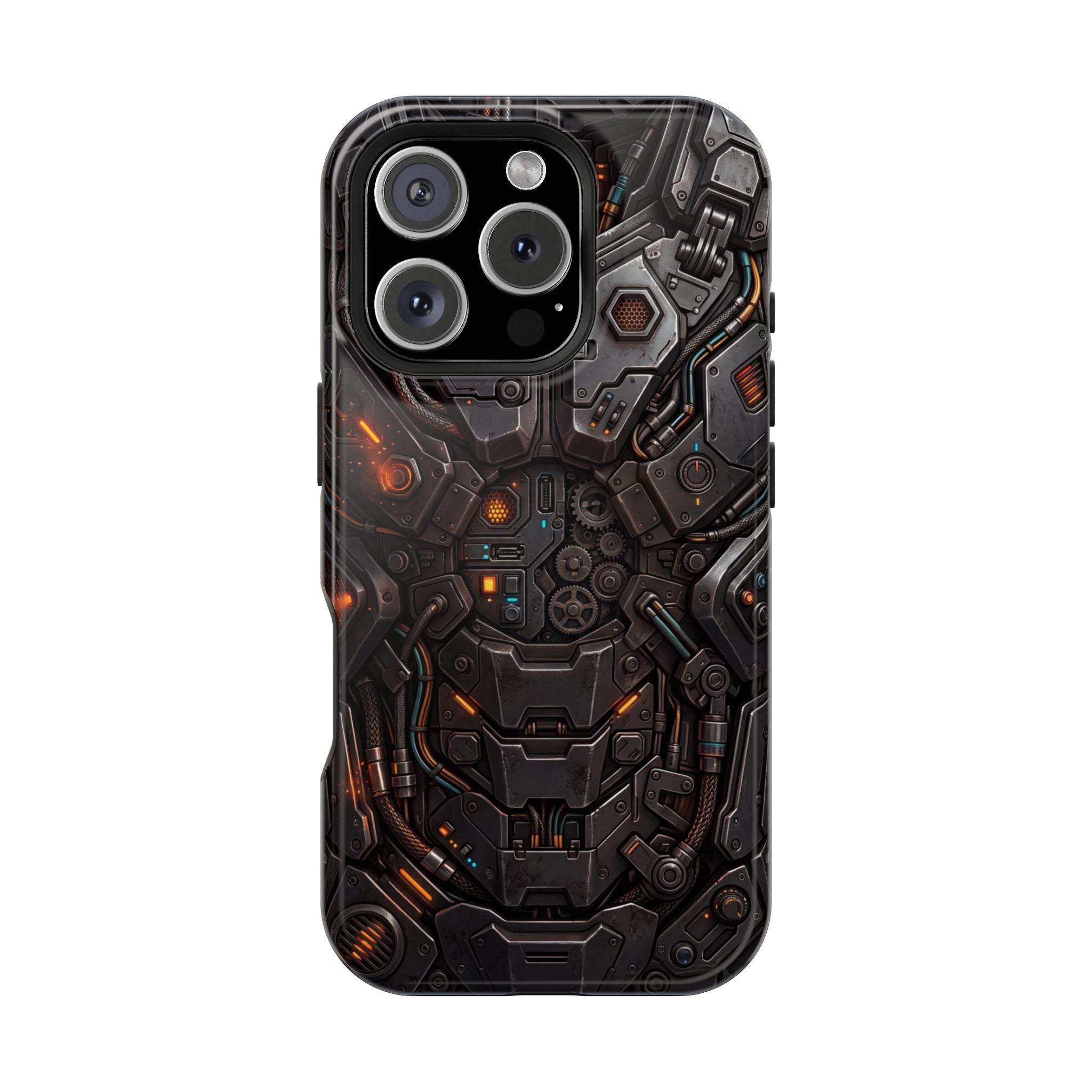 Mech Armor Phone Case — Industrial Circuit Wireless Charging Cover