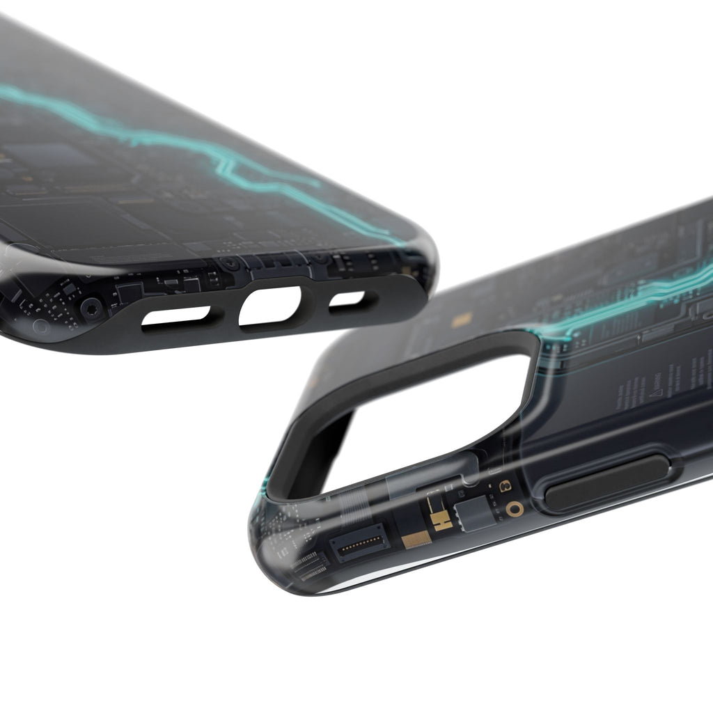 Cyan Bolt Electrician Phone Case — Electric Circuit Wireless Charging Cover