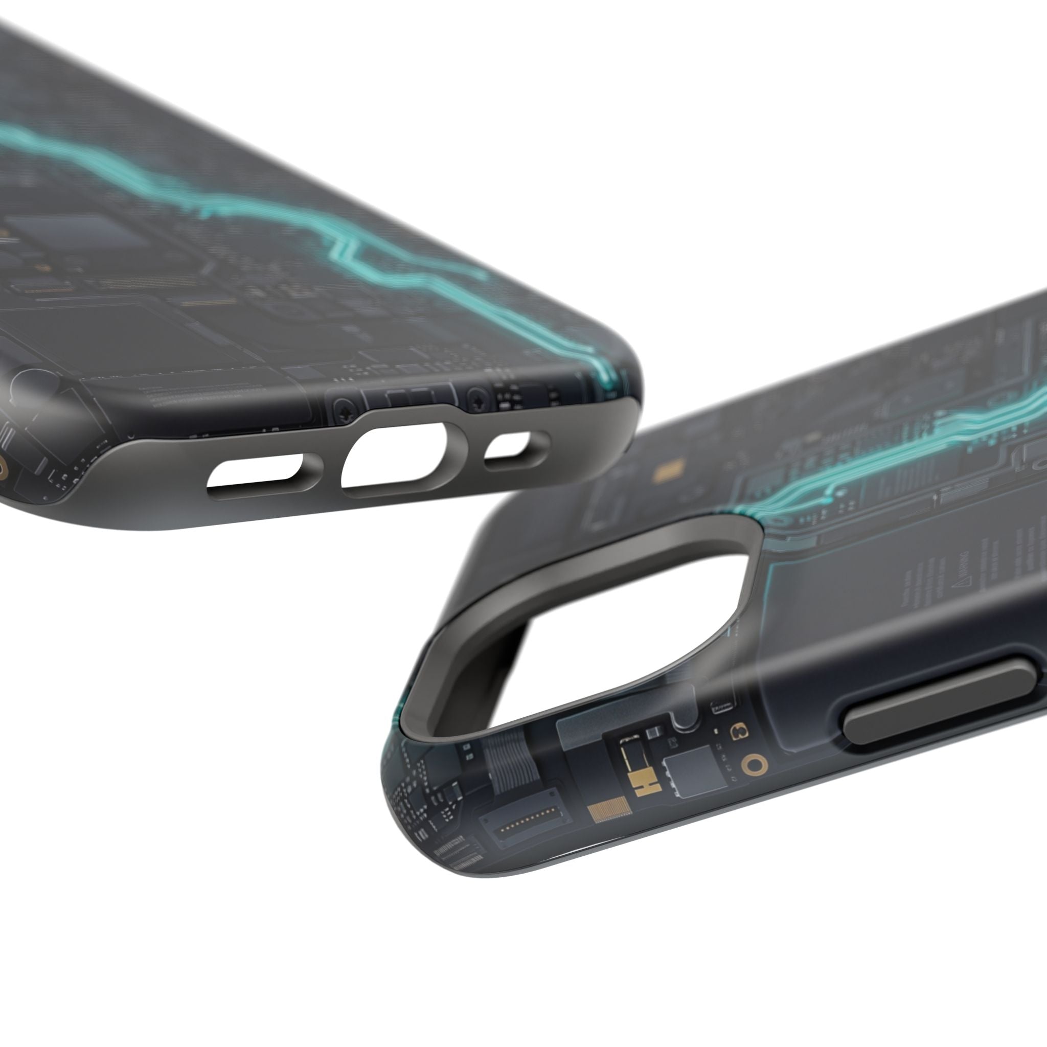 Cyan Bolt Electrician Phone Case — Electric Circuit Wireless Charging Cover
