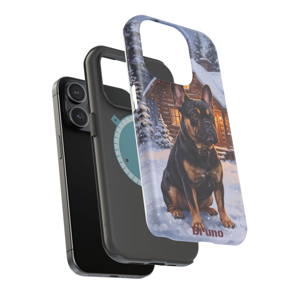 Personalized French Bulldog Cozy Cabin Phone Case — Wireless Charging Cover