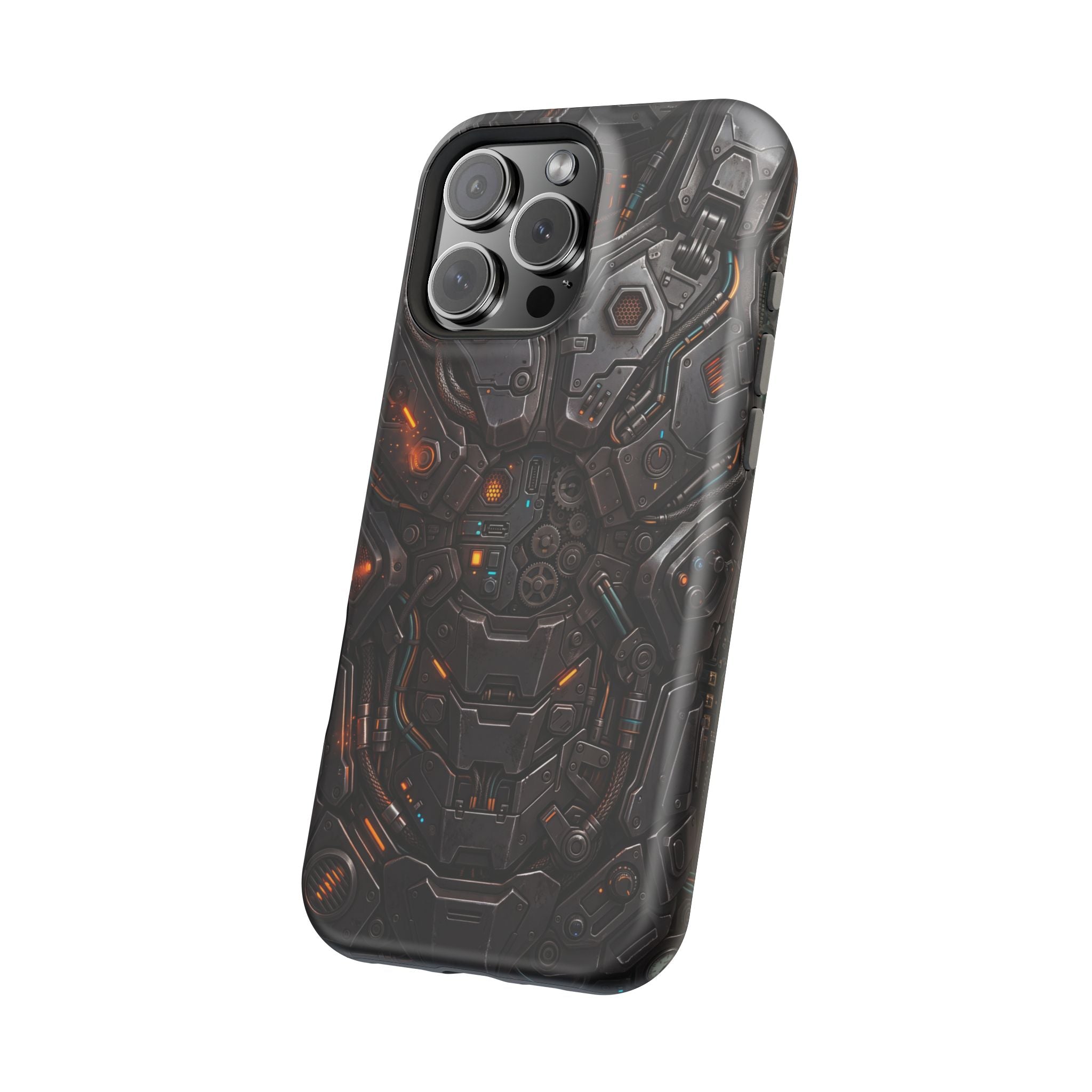 Mech Armor Phone Case — Industrial Circuit Wireless Charging Cover