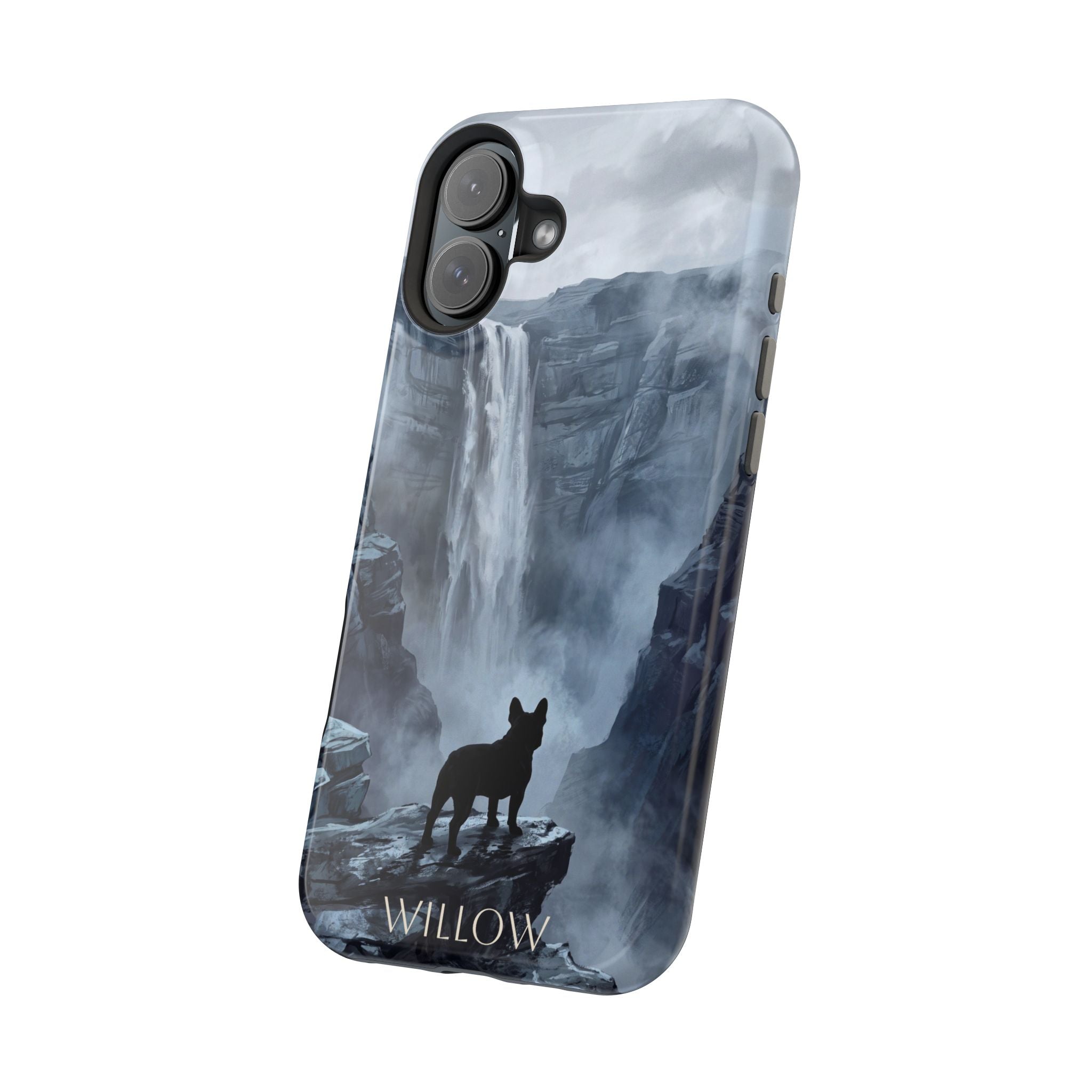Personalized French Bulldog Misty Waterfall Phone Case — Wireless Charging Cover