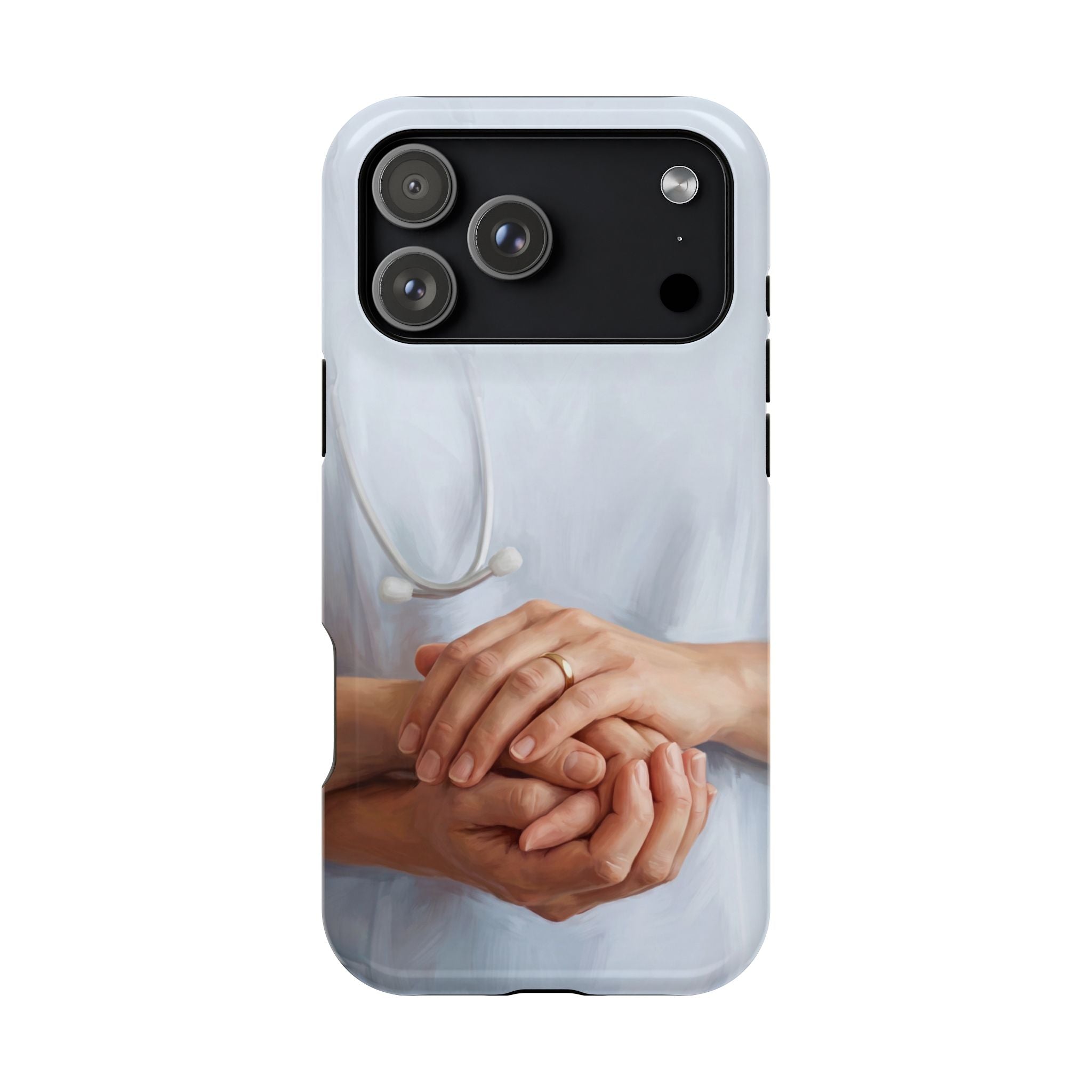 Impact-Resistant Phone Case — Caring Hands Wireless Charging Cover