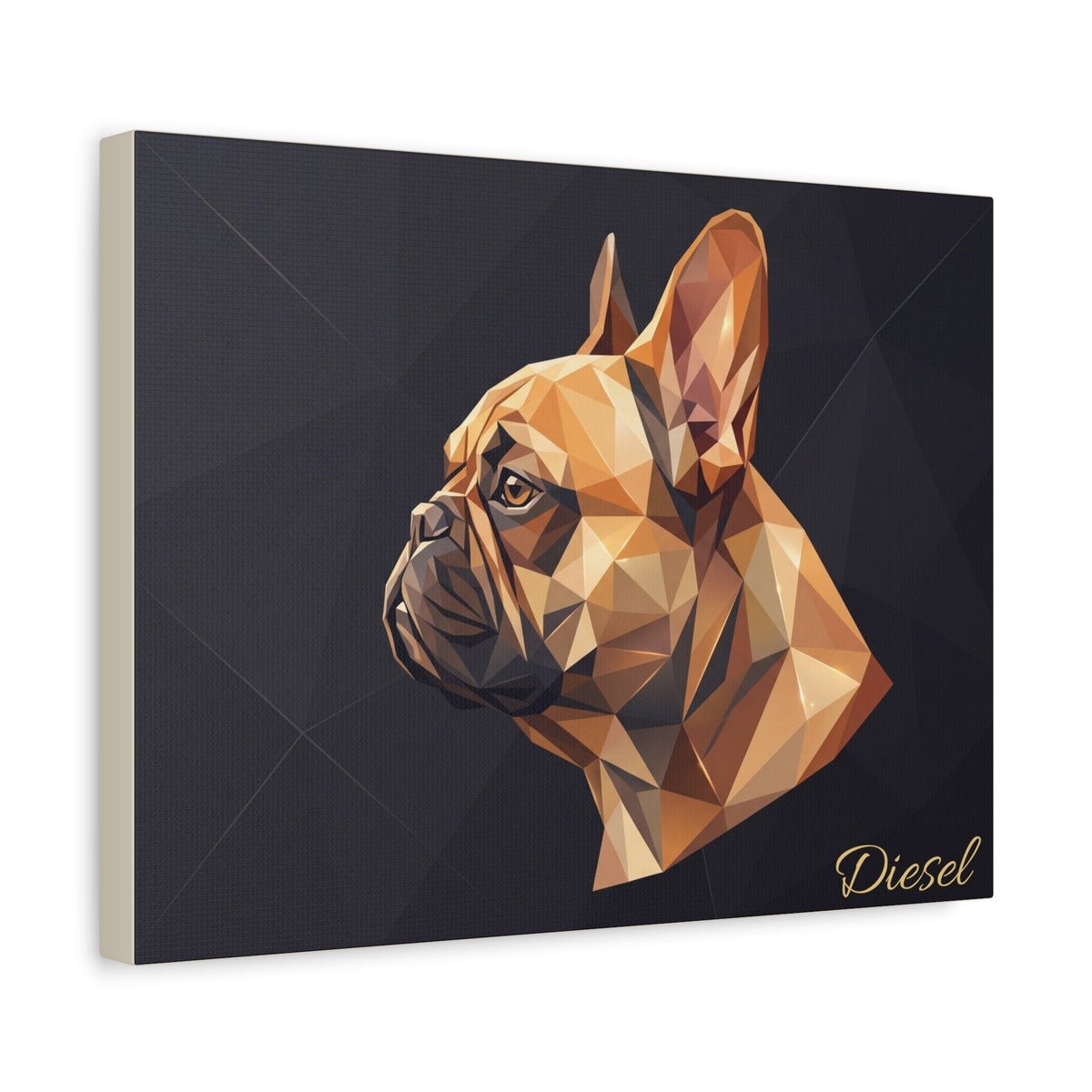 French Bulldog Personalized Canvas | Geometric Low-Poly Wall Art