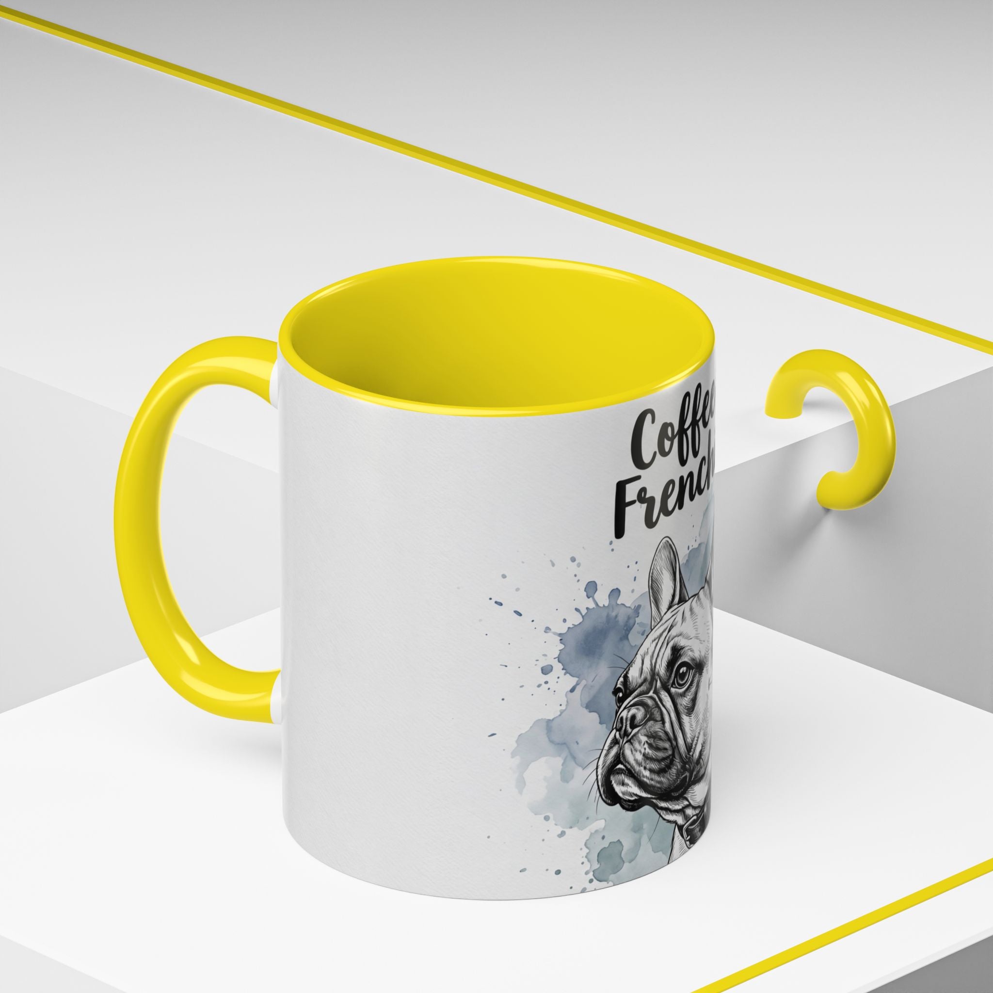 Coffee & Frenchies Mug | French Bulldog Lover Gift | Watercolor Dog Mug