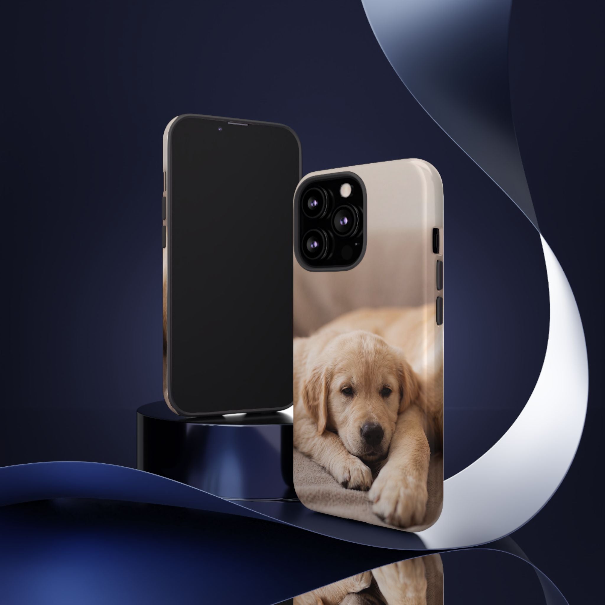 Sleepy Golden Retriever Puppy Phone Case | Cozy Cuddly Puppy Portrait | Samsung & iPhone