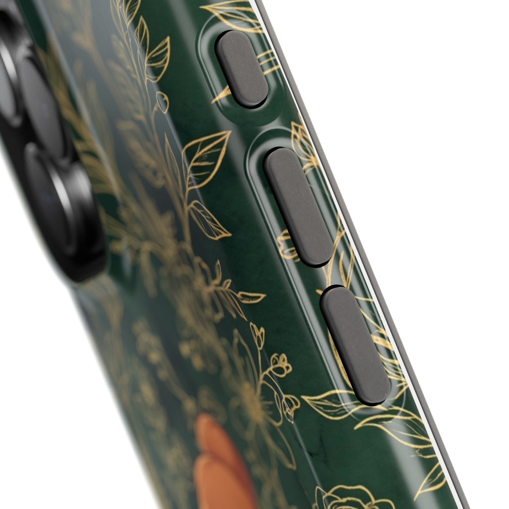 Personalized Nurse Botanical Phone Case — Impact-Resistant Wireless Charging Cover