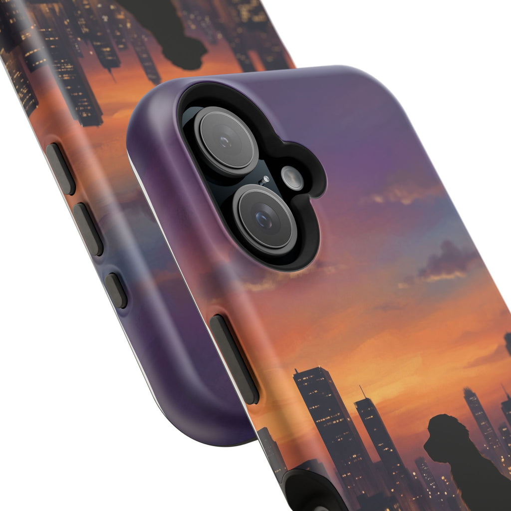 Personalized Golden Retriever City Skyline Phone Case — Wireless Charging Cover