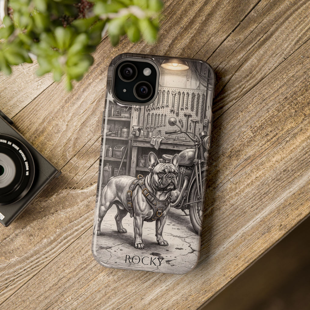 Personalized French Bulldog Vintage Street Phone Case — Wireless Charging Cover