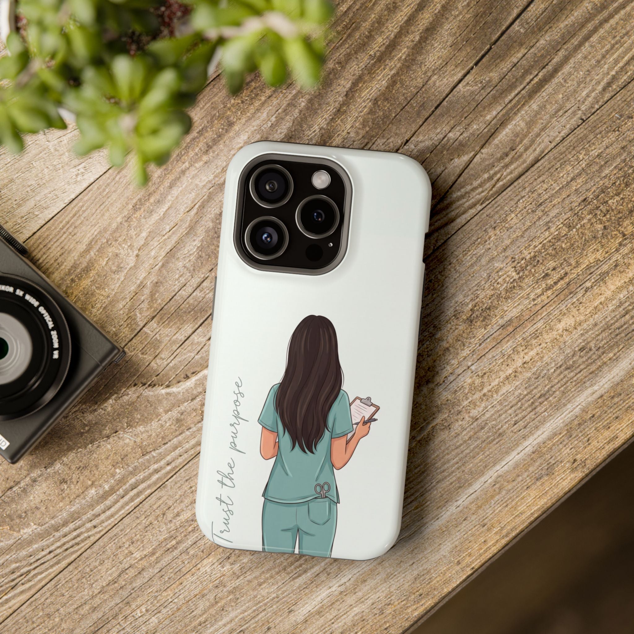 Nurse Illustration Phone Case — Impact-Resistant Wireless Charging Cover