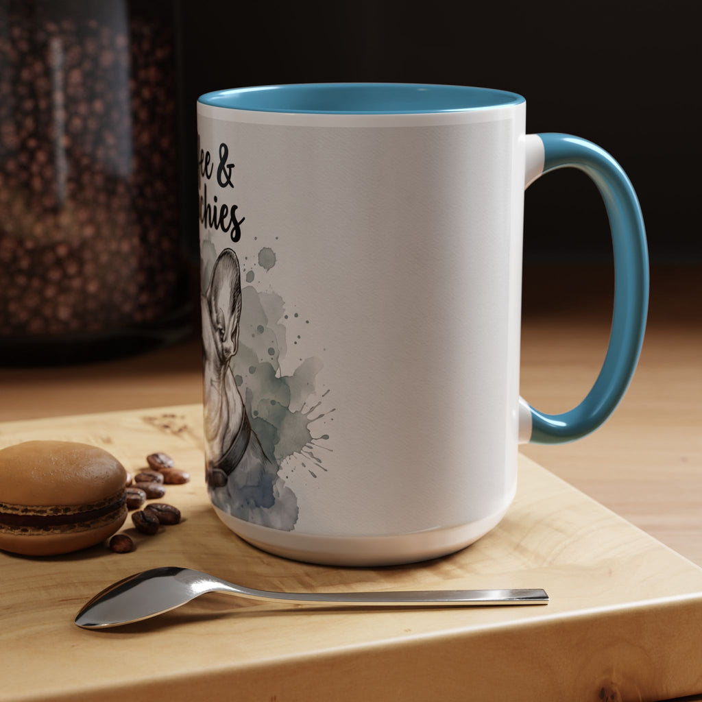Coffee & Frenchies Mug | French Bulldog Lover Gift | Watercolor Dog Mug