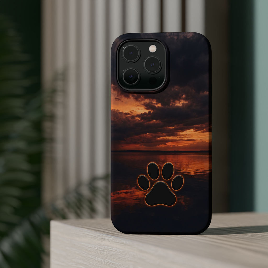 Paw Sunset Magnetic Impact-Resistant Phone Case for iPhone and Samsung Galaxy series