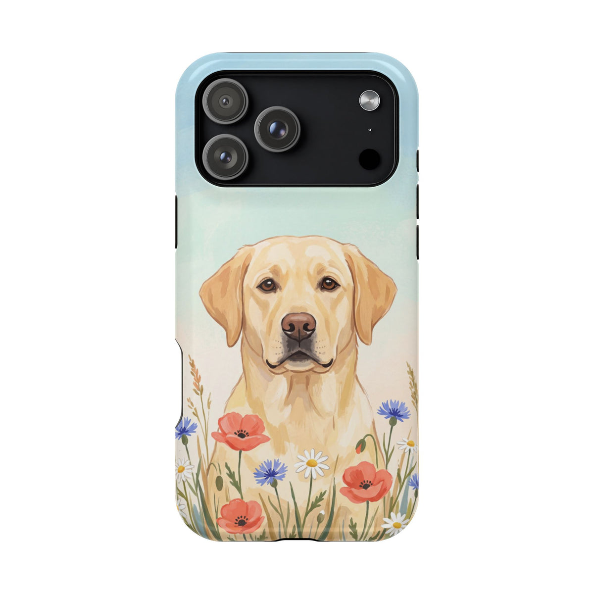 Labrador Wildflower Painting Phone Case — Tough Magnetic Case with Wireless Charging