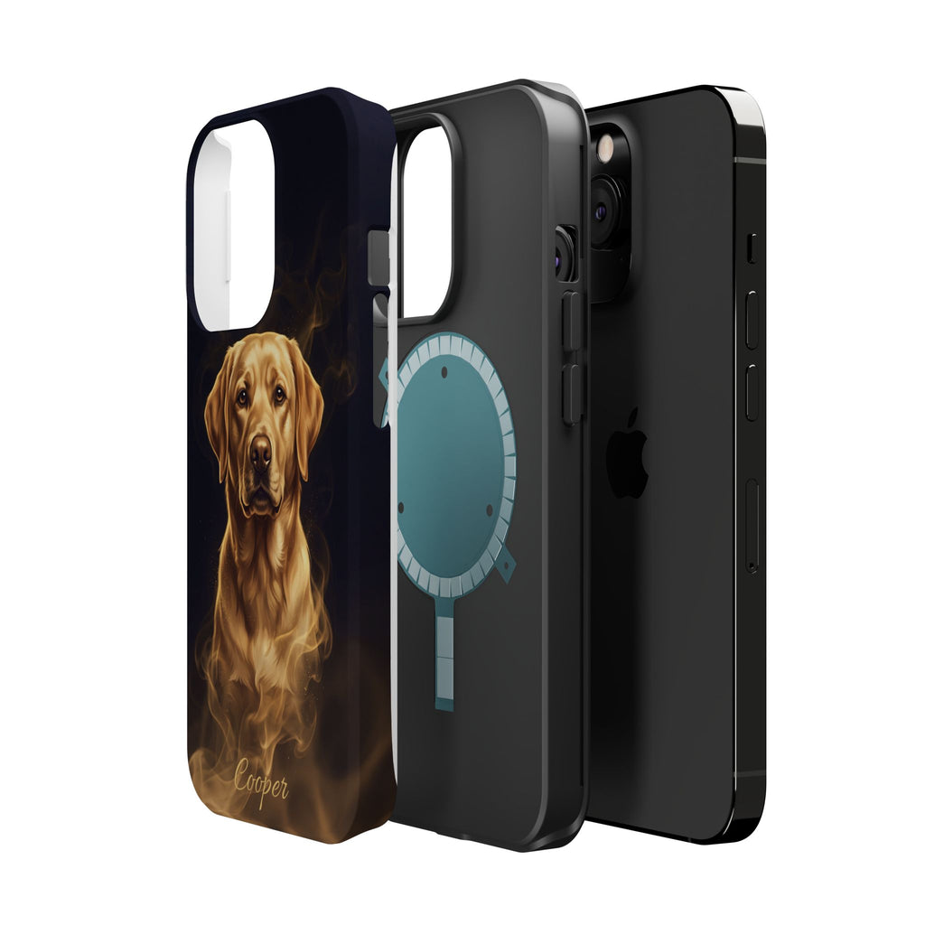 Personalized Gold Smoke Labrador Phone Case — Tough Magnetic Case with Wireless Charging