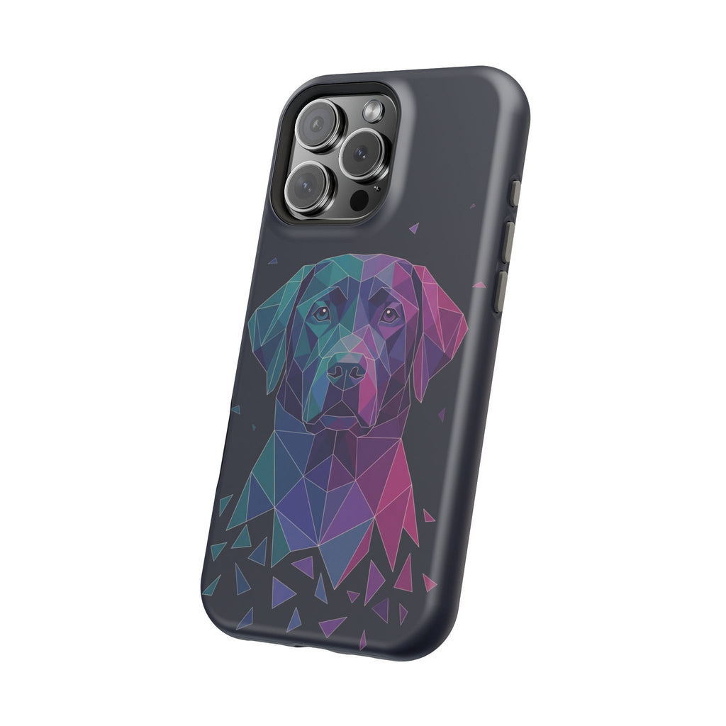 Geometric Labrador Phone Case — Tough Magnetic Case with Wireless Charging