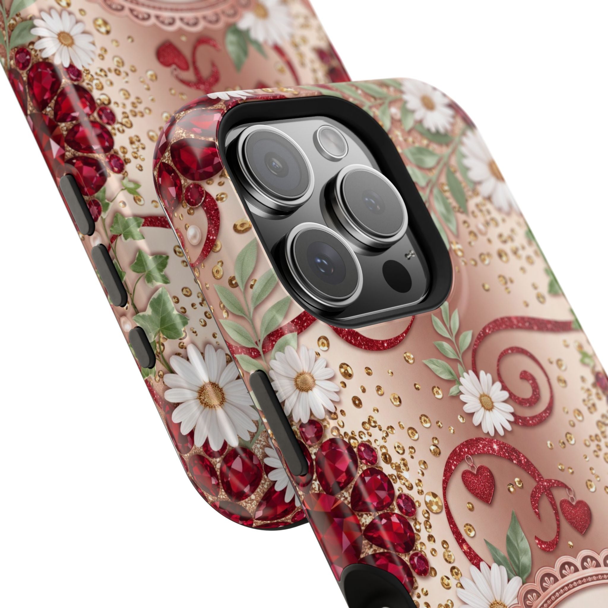 Personalized Vintage Floral Teacher Phone Case — Wireless Charging Cover