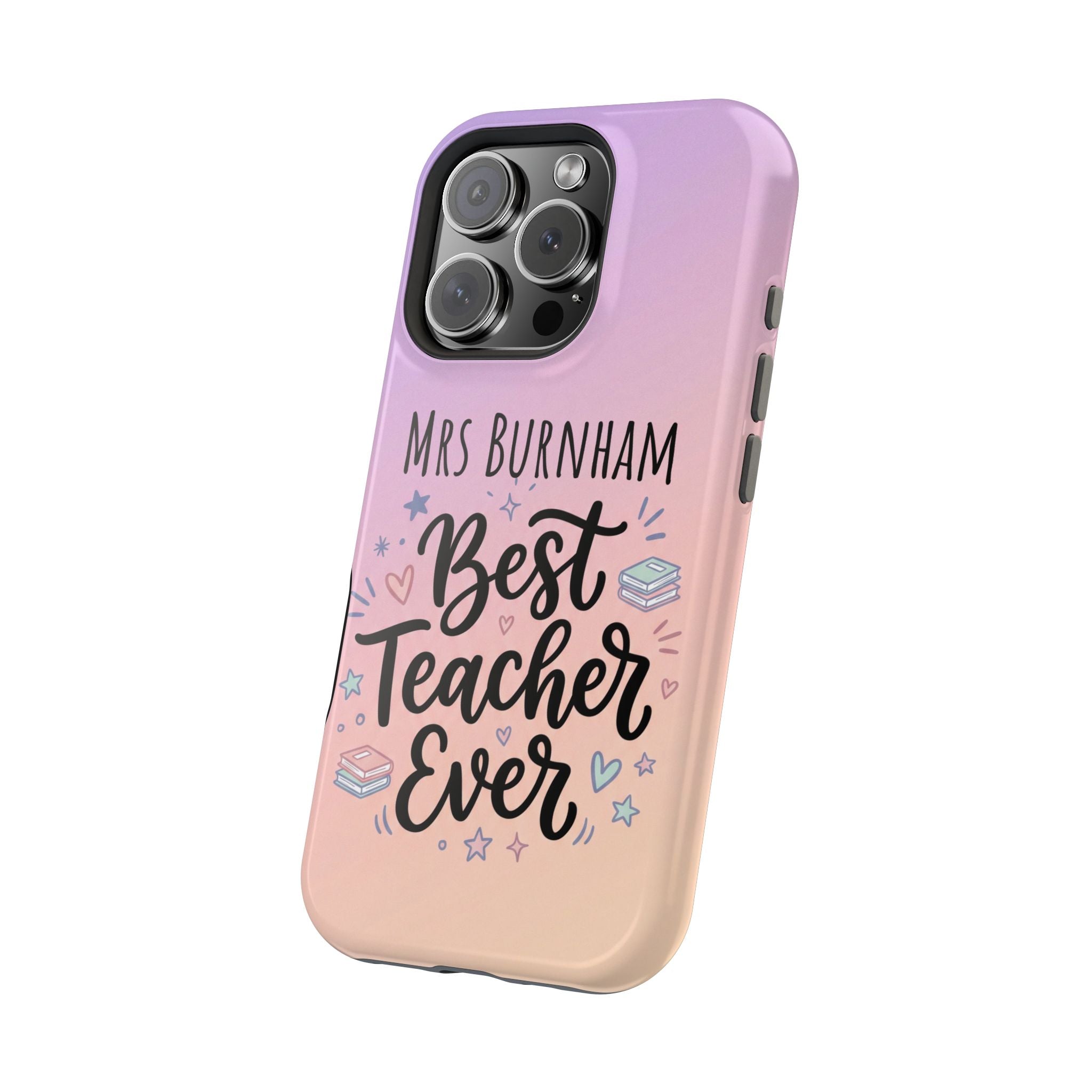 Best Teacher Ever Personalized Phone Case — Wireless Charging Cover