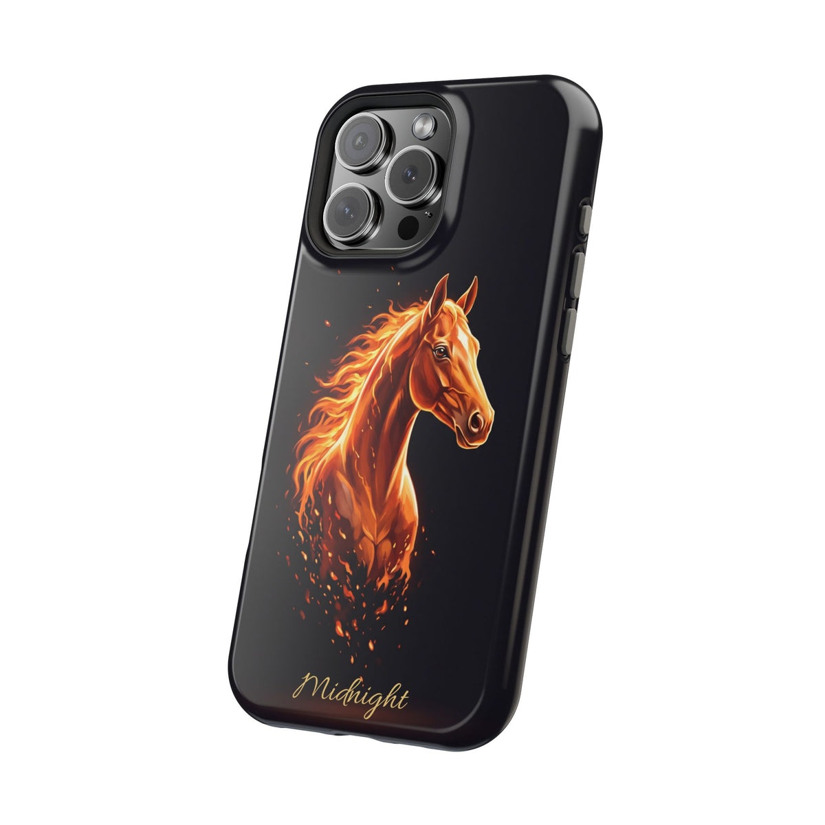 Personalized Fire & Ember Horse Phone Case — Tough Magnetic Case with Wireless Charging