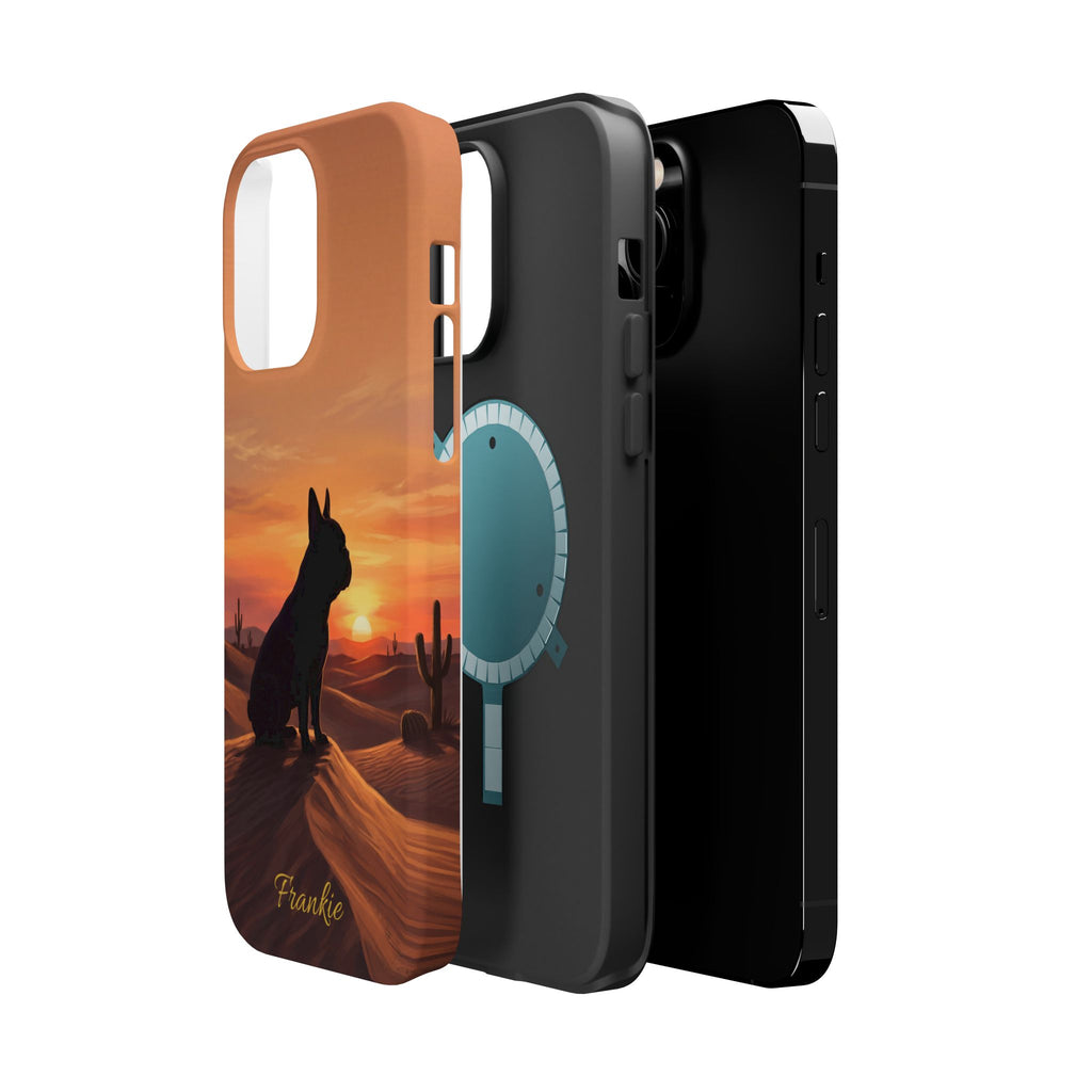 Personalized French Bulldog Desert Sunset Phone Case — Wireless Charging Cover